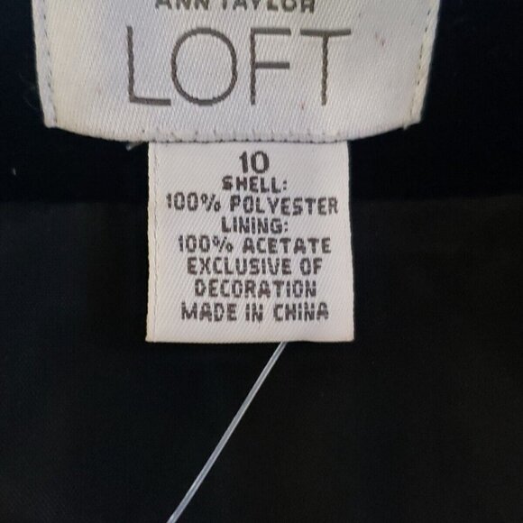 Ann Taylor Loft Black Velour Beaded Floral Skirt Sz 10 - Picture 4 of 5